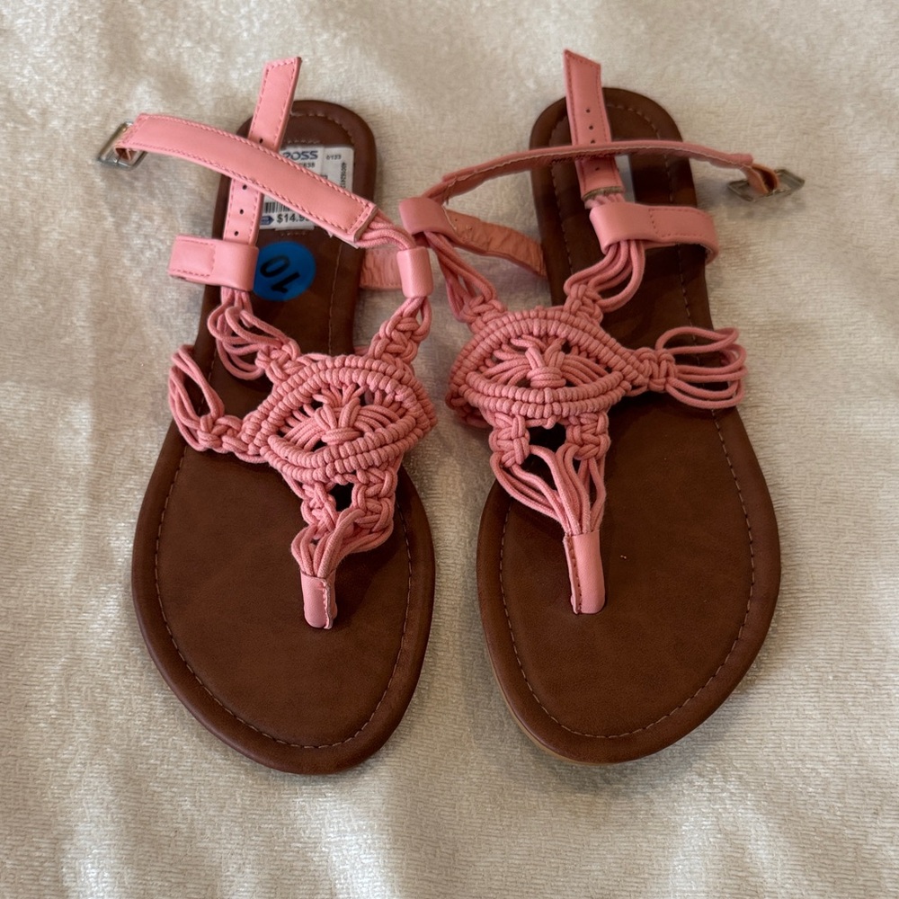 Women’s Size 10 Not Rated Pink Braided Sandals